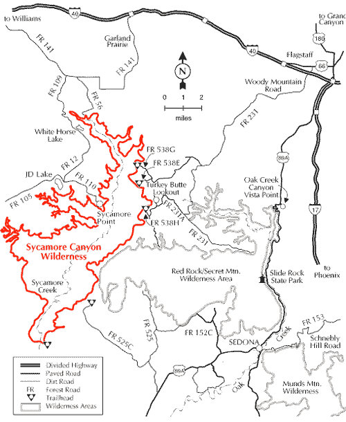 Sycamore Canyon Map